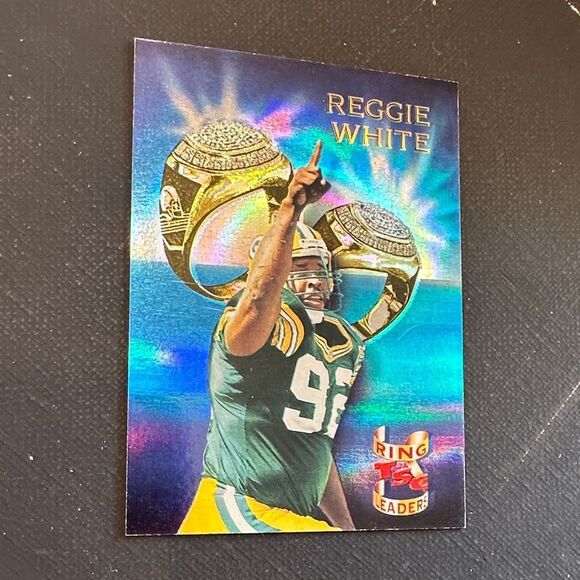 Topps Holographic Football Card with Blue and Gold Accents Reggie white mint con - Picture 2 of 3